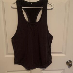 Gray Racerback Tank Top Size Large 95%Polyester 5% Spandex